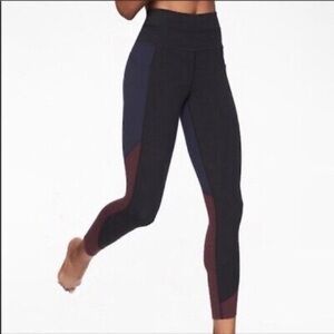 Athleta Chakra Colorblock 7/8 High Rise Leggings sz S